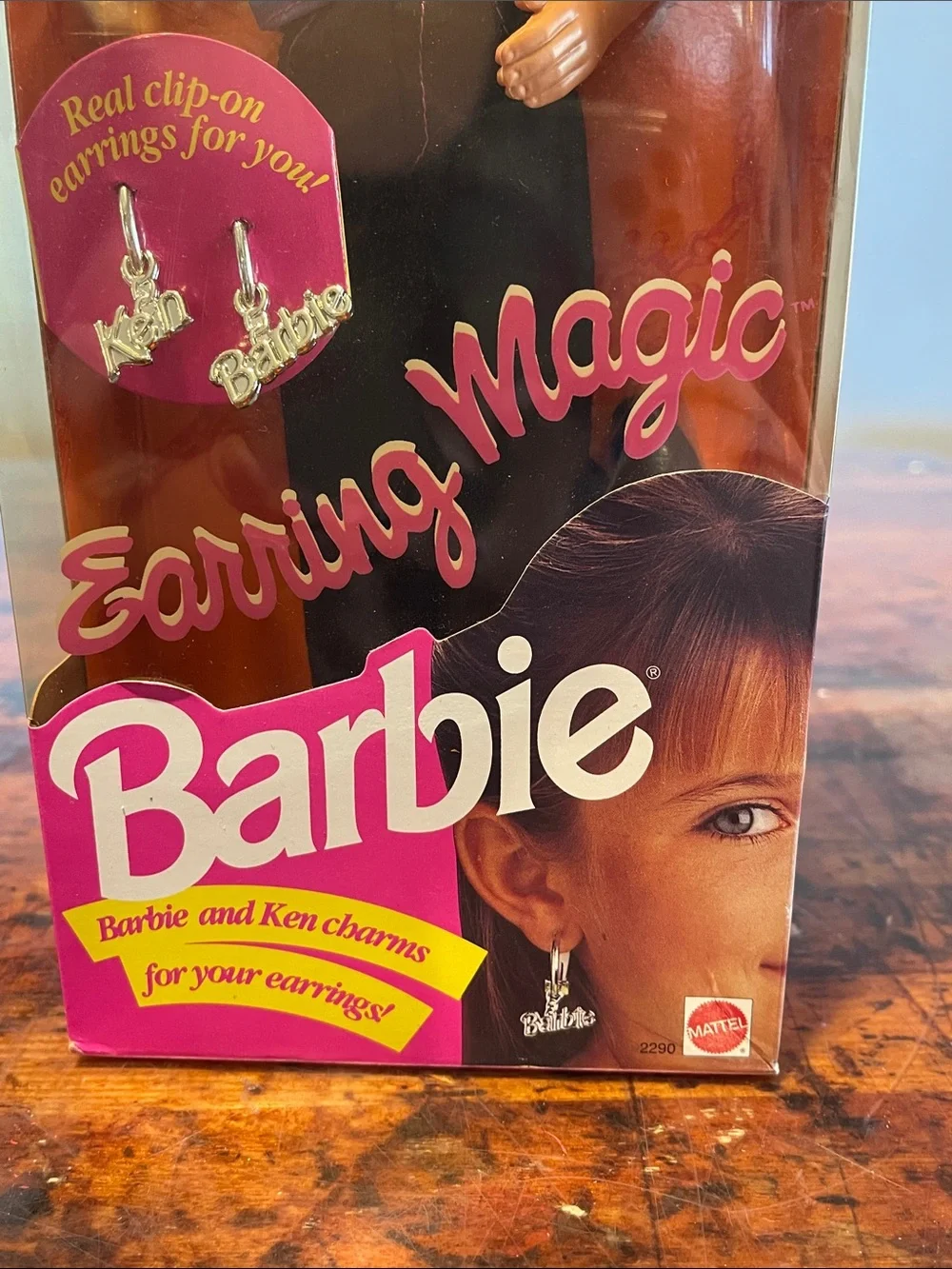 Vintage Earring Magic Ken with Metallic Blue Vest and Black Pants Barbie
